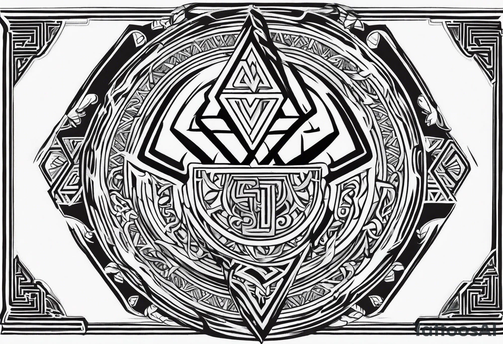Valhalla sword shield axe Valknut dragon lion tattoo idea Valhalla sword shield axe Valknut dragon lion tattoo idea