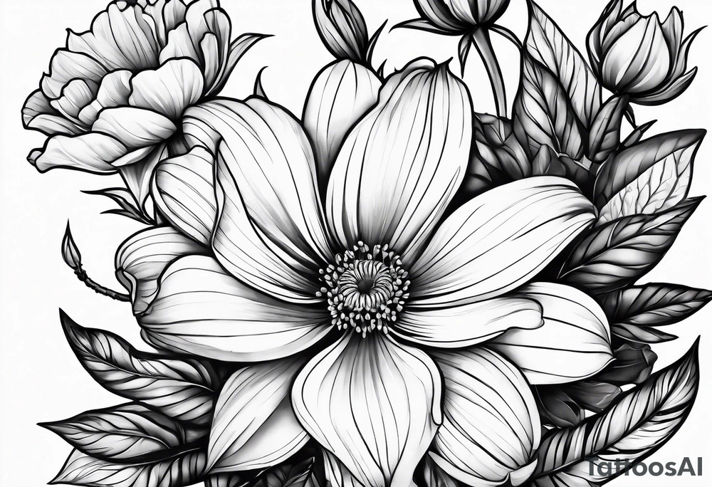 Flowers 
Amber Elizabeth Worthington 
07-11-2023 tattoo idea