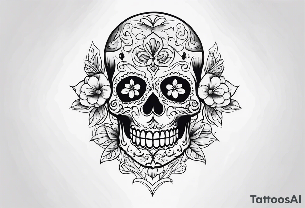 Day of dead skull with smoke around it tattoo idea