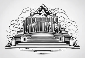 Valhalla  fog stairs mist tattoo idea
