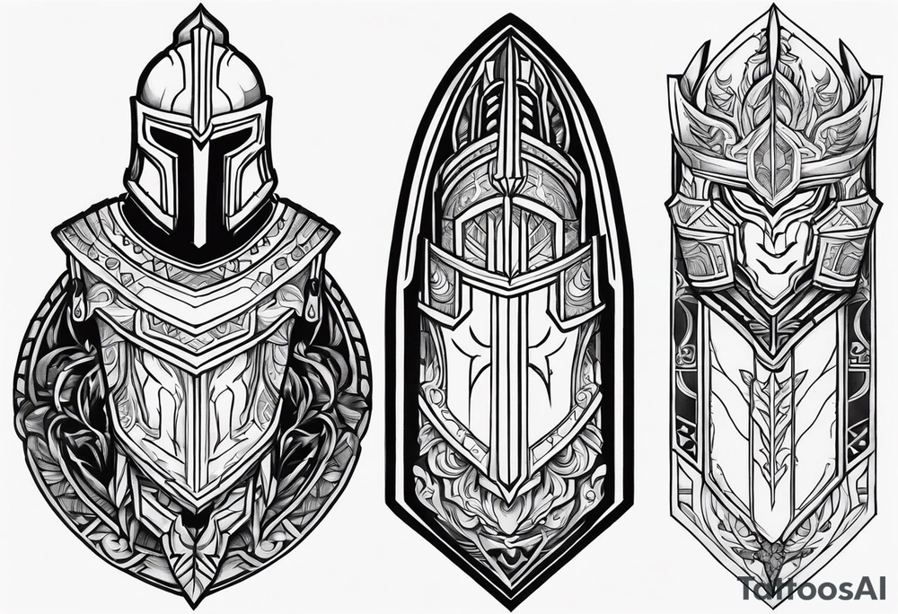 Spartan shin armor tattoo idea