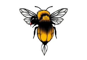 Cute bumblebee tattoo idea