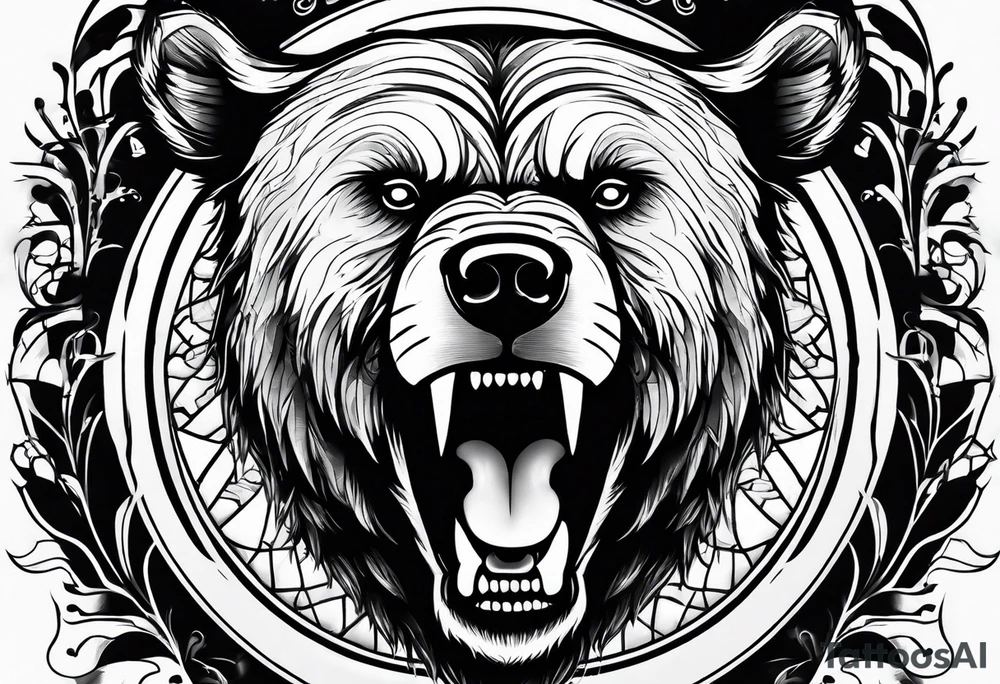 angry bear tattoo idea