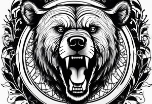 angry bear tattoo idea