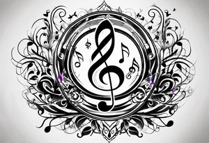 music notes tattoo idea