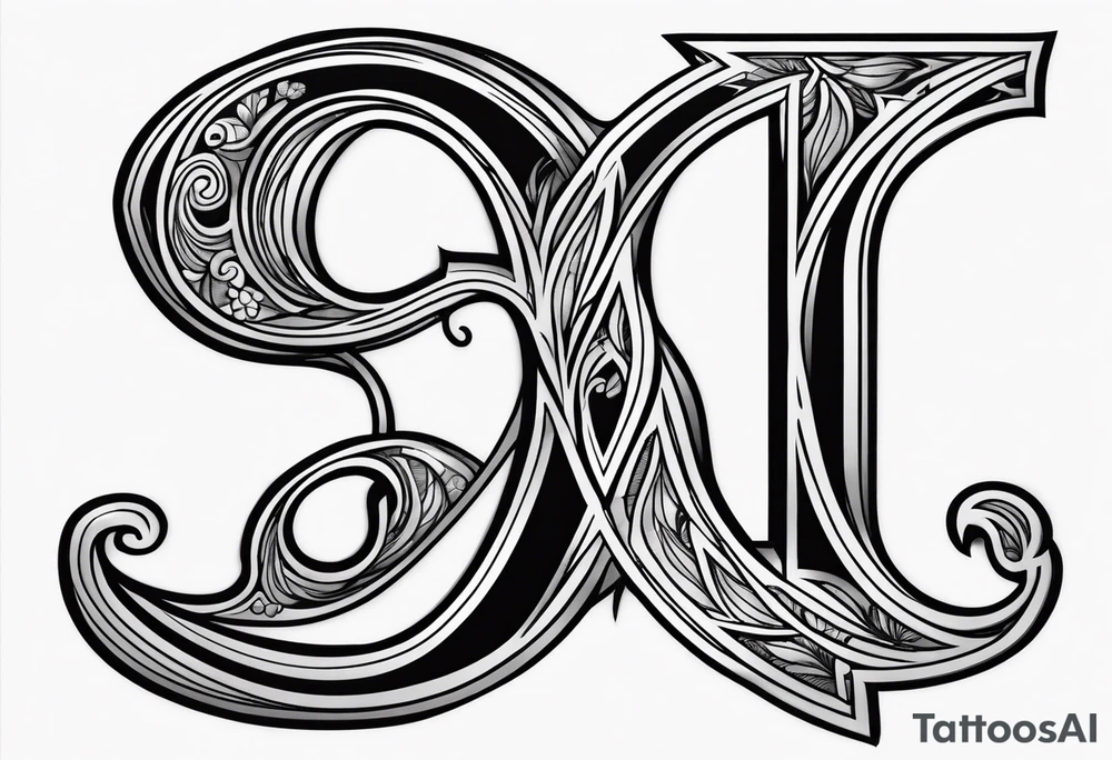 Fancy letter D and G tattoo idea