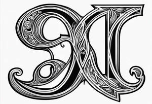 Fancy letter D and G tattoo idea