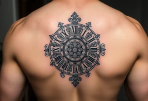 vintage roman numerals within ornate clockwork mechanism tattoo idea