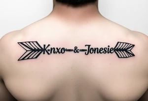 Rustic western arrow with 2 unique ideas representing my children a boy and a girl named Knox and Jonesie tattoo idea