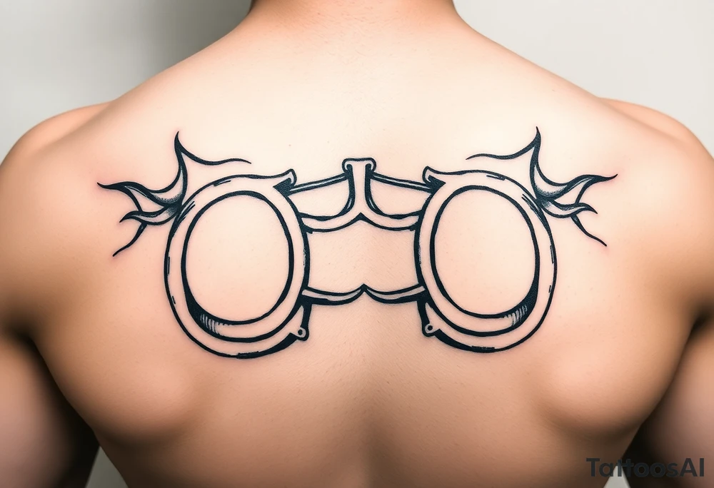 brass knuckles gangster vibe tattoo idea