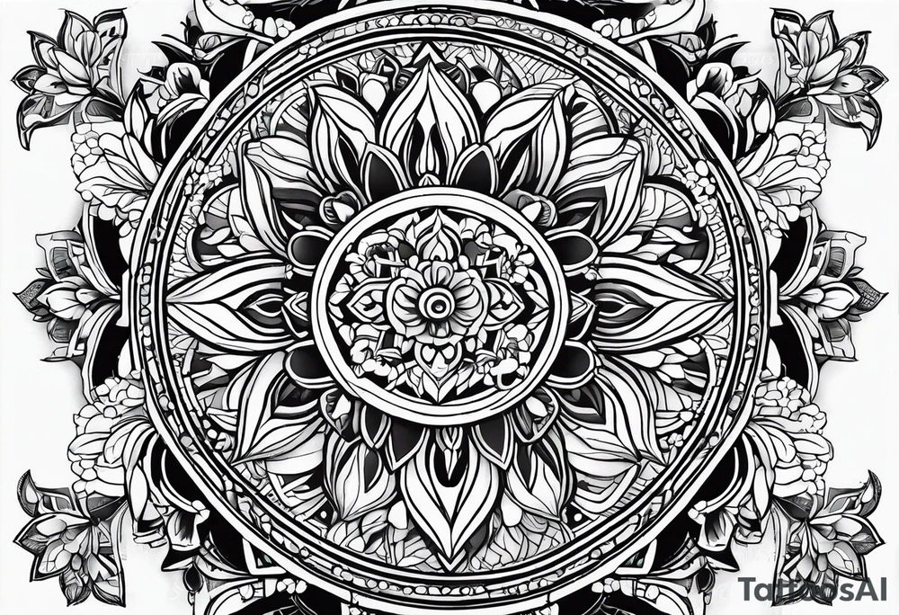 mandala honeysuckle emerald Ukraine home power love tattoo idea