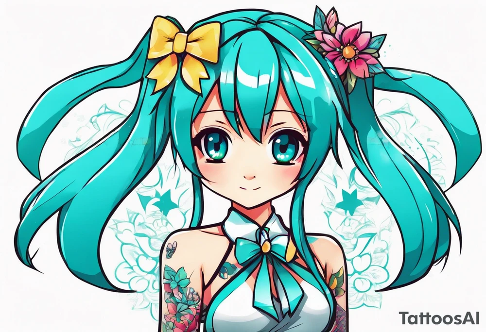 Tiny Small miku_hatsune beautiful tattoo idea