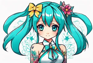 Tiny Small miku_hatsune beautiful tattoo idea