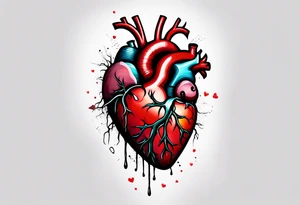 Anatomical Heart, bleeding, stitched tattoo idea