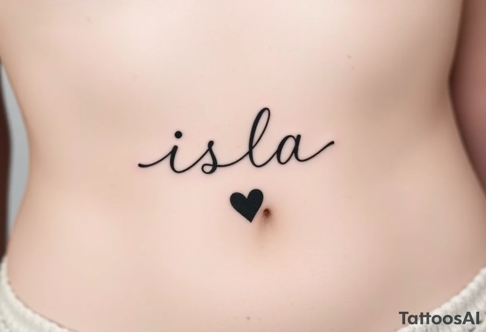 isla with a heart at the end tattoo idea