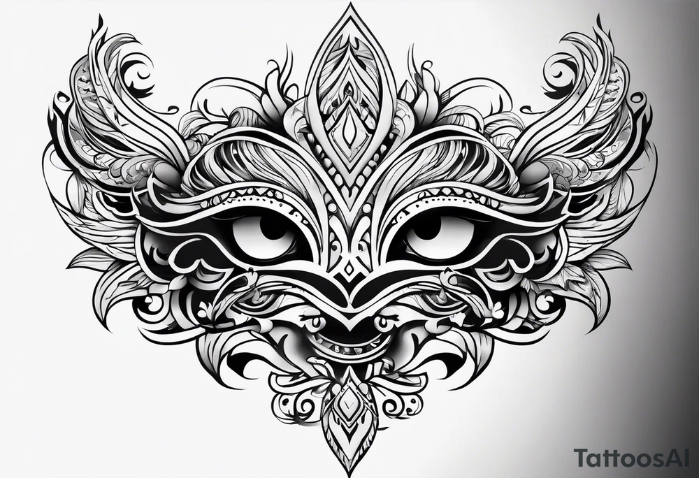 Water flowing tribal designed tattoo tattoo idea