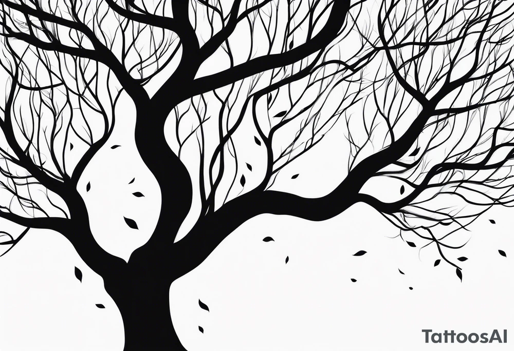 Left side tree branches tattoo idea