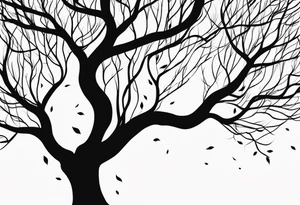Left side tree branches tattoo idea