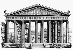 Ancient Rome City tattoo idea