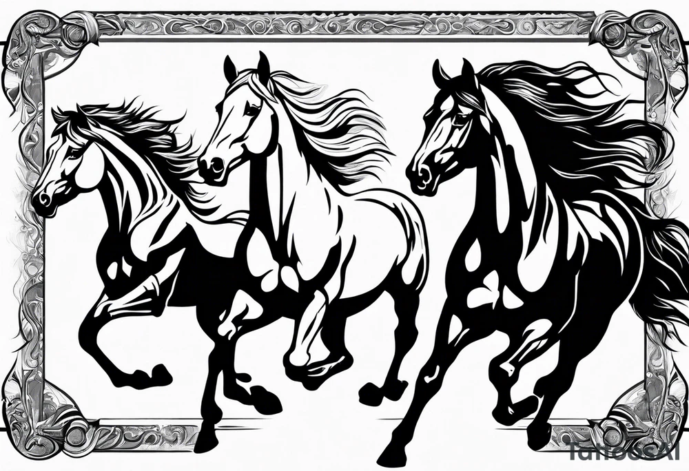 western, horses tattoo idea