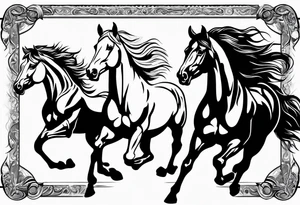 western, horses tattoo idea