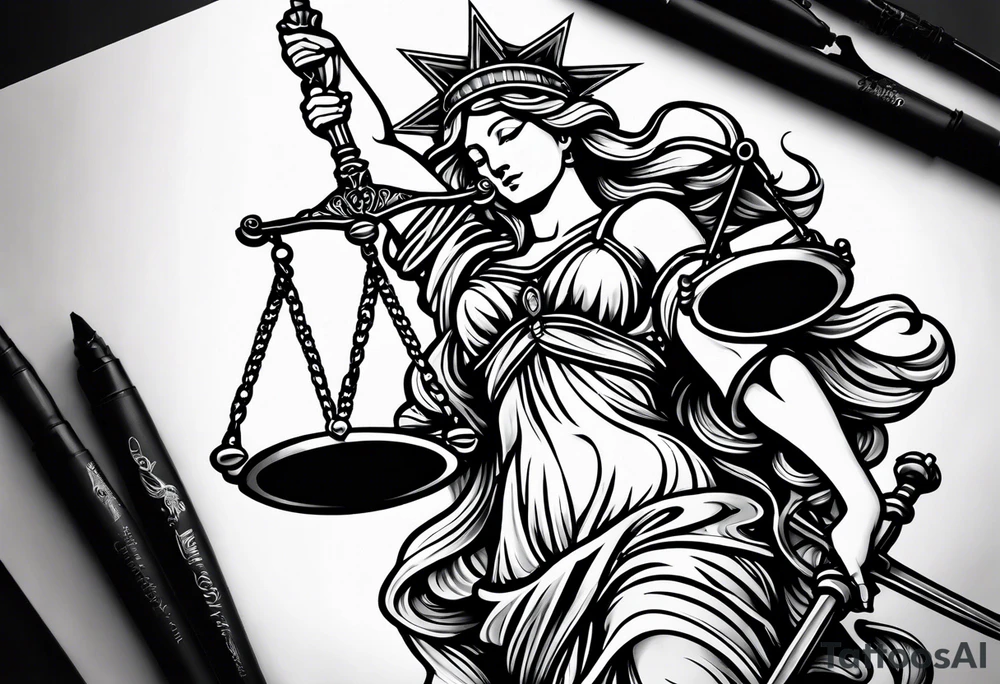 lady justice tattoo idea