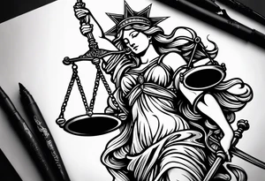 lady justice tattoo idea