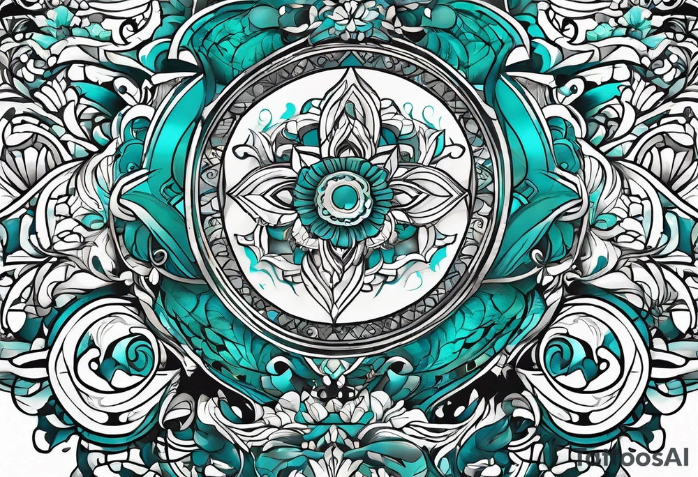 The name Drew with teal tattoo idea