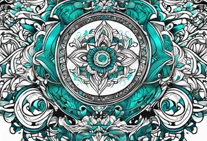 The name Drew with teal tattoo idea