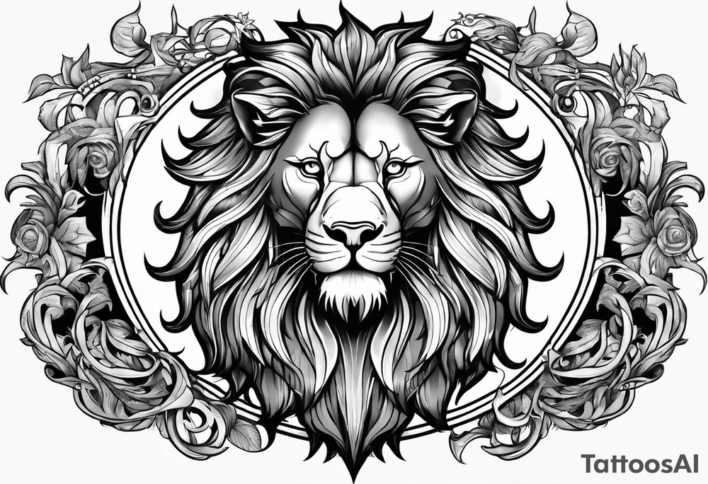 heraldic lion tattoo idea