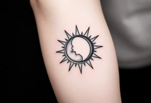 sun and moon in constellation tattoo idea