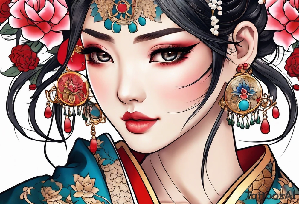Japanese women tattoo idea