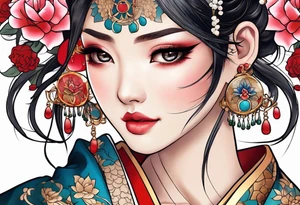 Japanese women tattoo idea
