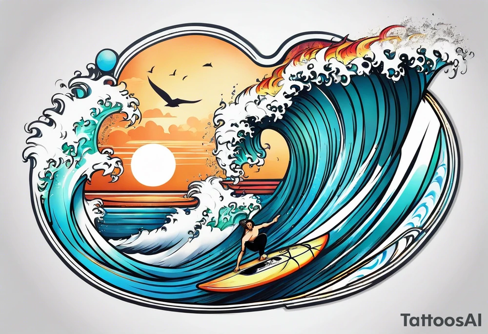 Surfboard tattoo idea