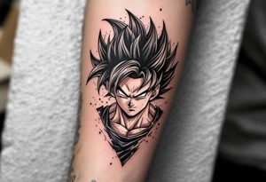 legendary dragonball z with energy aura with maginboo tattoo idea