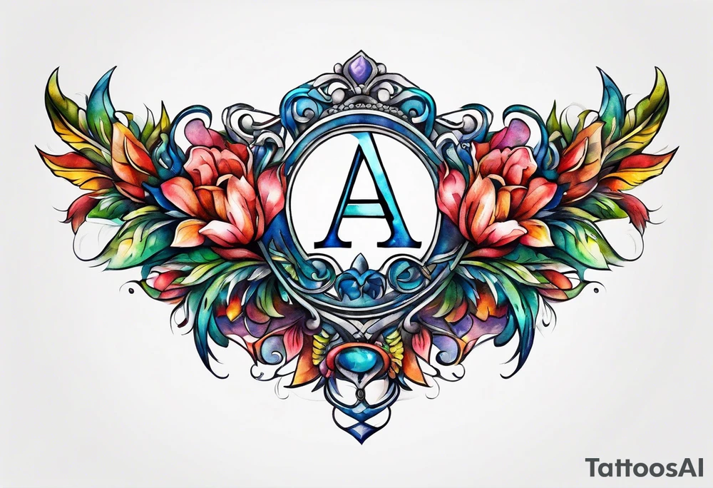 A headband with the letters A R in the middle tattoo idea