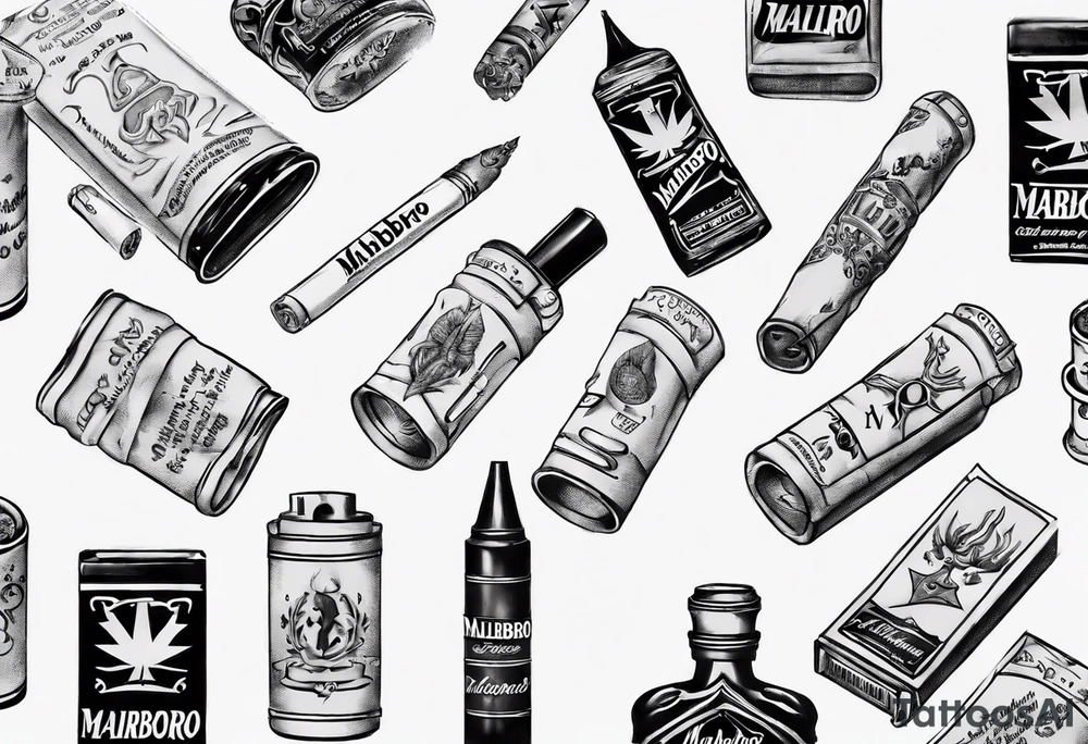 Marlboro Cigarette tattoo idea