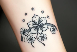 Star four leaf clovers and rainbows tattoo idea