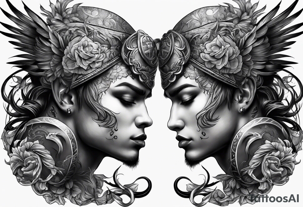 Two members fighting tattoo idea