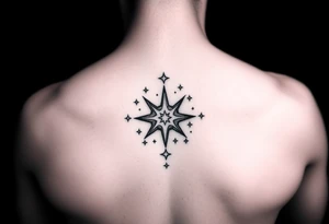 Hand tattoo stars and dots tattoo idea