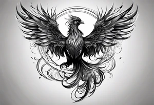 Evil Phoenix with classical smoke tattoo idea