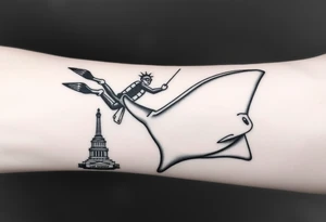 Scooba diver, diving with manta ray belly to belly, huge big mac burger, statue of liberty, in los santos, tattoo idea
