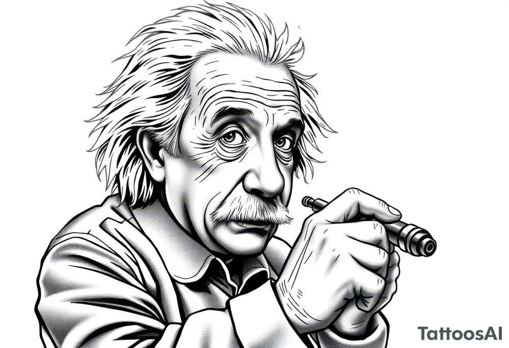 Einstein using at a bank tattoo idea