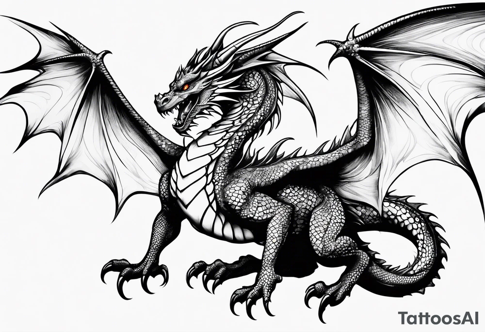 Fire breathing dragon tattoo idea