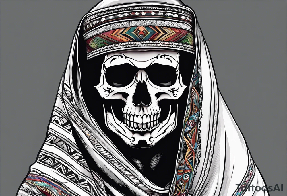 Ghost with sarape tattoo idea