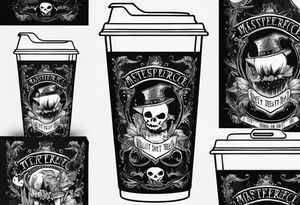 Trick or treat, 20 oz tumbler banner design, candy, minimalist, potions, brew, broom, spellbound tattoo idea