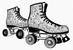 Rollerskates with music notes tattoo idea