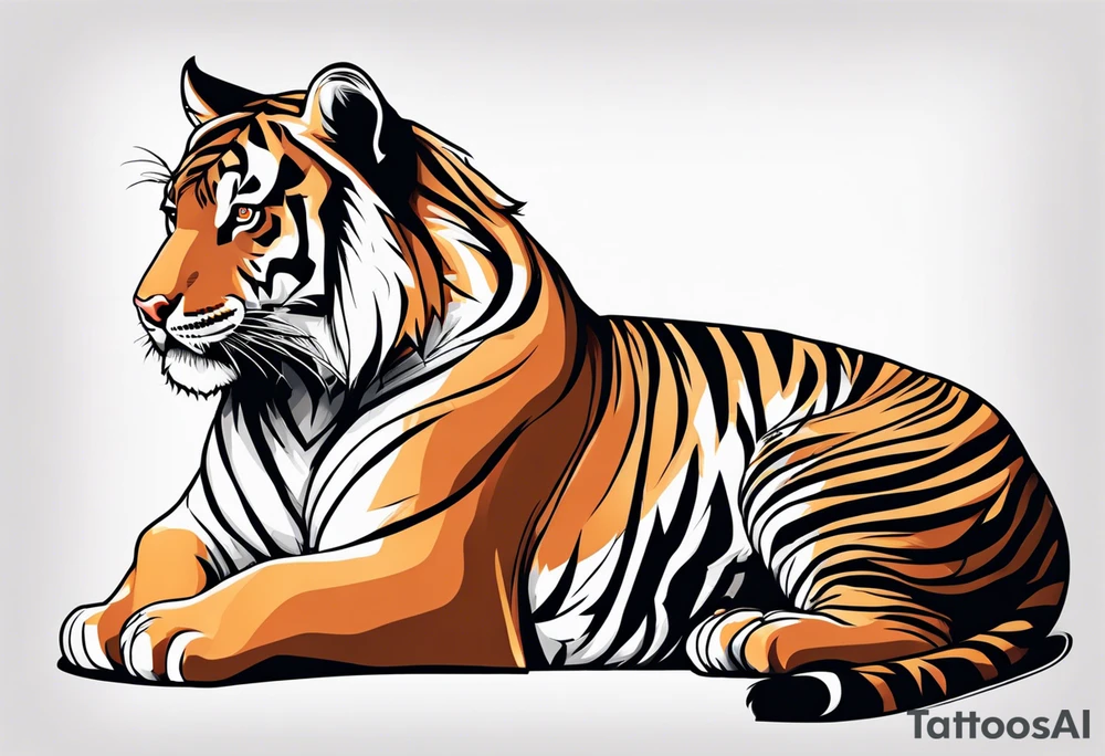 tiger side profile tattoo idea