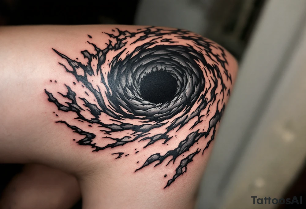 A dark hole sucking everything tattoo idea