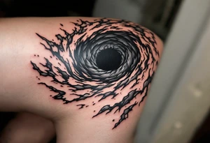 A dark hole sucking everything tattoo idea